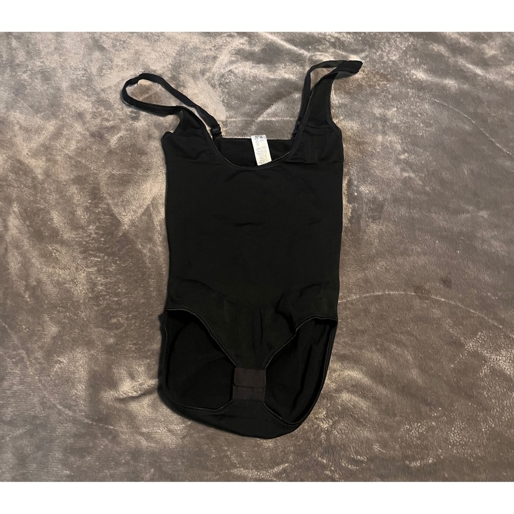 Assets by Spanx Black Open Bust Bodysuit Shapewear Medium